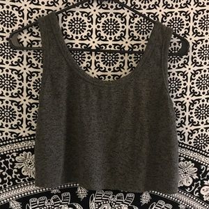 Gray heathered crop top tank top